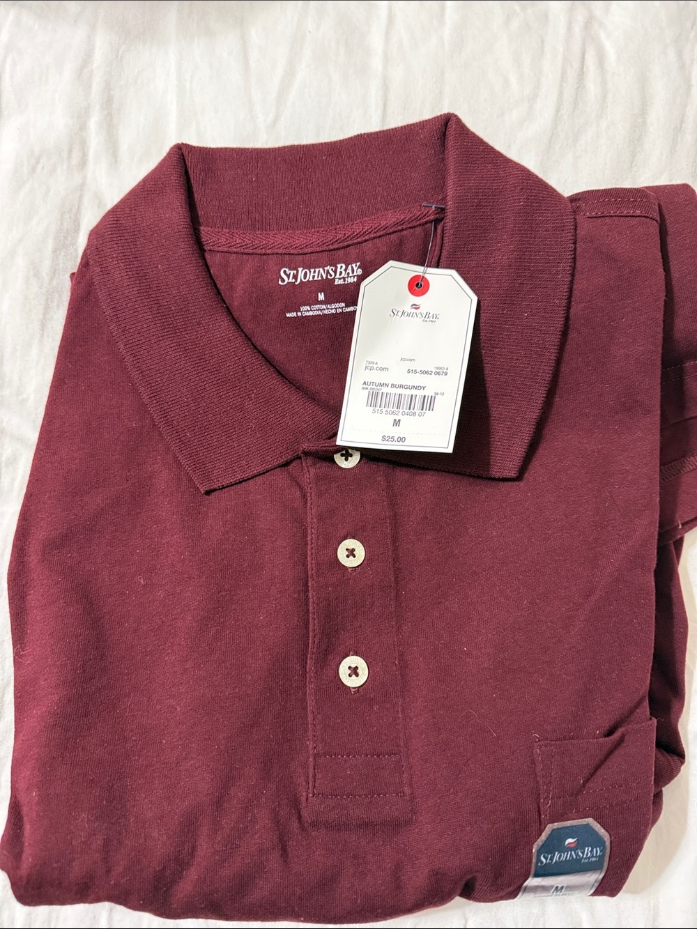 St. John's Bay Men's Autumn Burgundy Polo